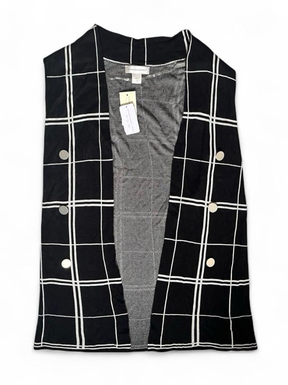 Christopher & Banks Black and White Knit Vest